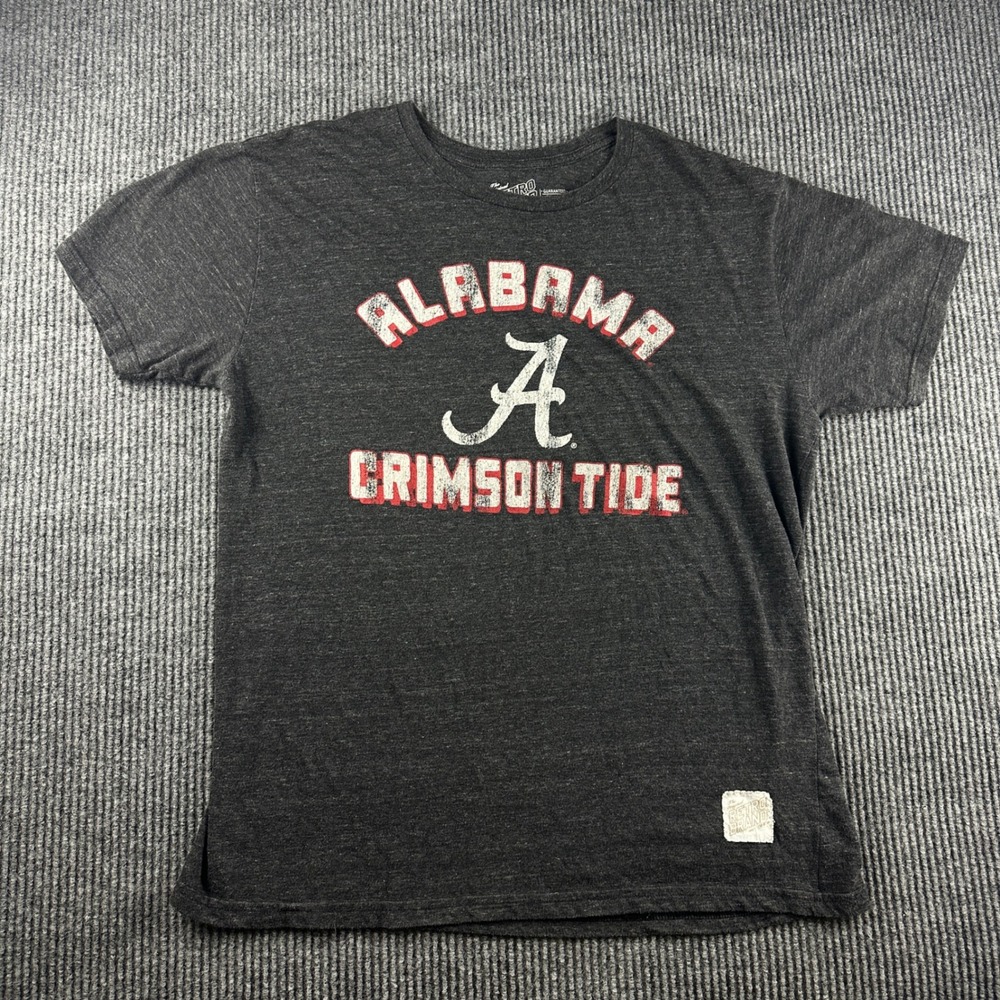 The Original Retro Brand Alabama Crimson Tide T-Shirt Mens Large Gray Tri-Blend